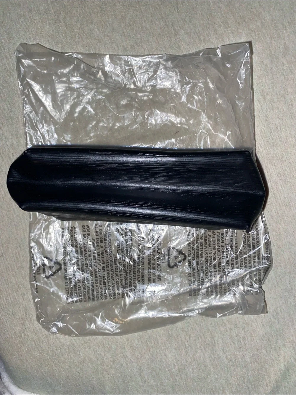 Yves Saint Laurent Black Textured Cosmetic Pouch Approx. 9” W x 6” H x 3” D